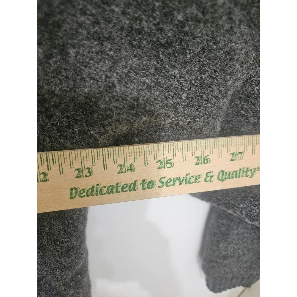 LL Bean Mens XXL Lambswool Quarter Zip Fleece Lined Sweater Gray Mock Neck Pocke